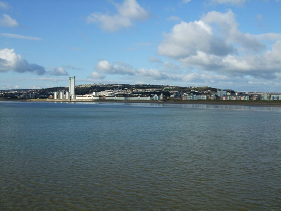 Zimowe widoki, morze (Swansea)