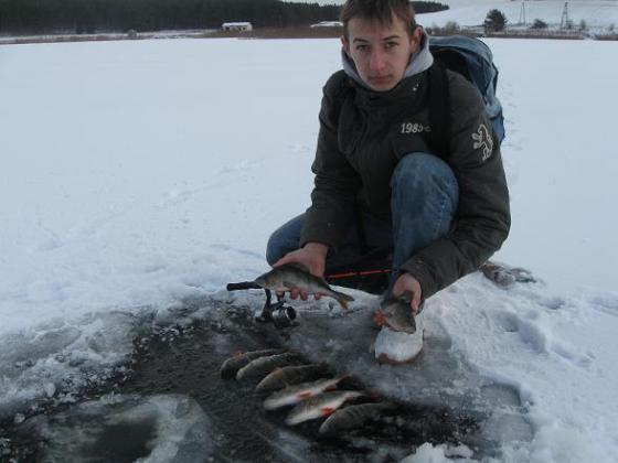 Moje pierwsze okonie na lodzie